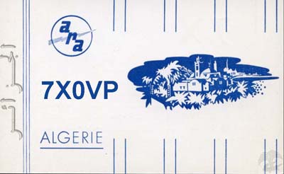 Carte QSL 7X0VP, galerie F5AD