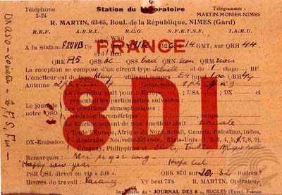 Carte QSL F8DI, galerie F5AD