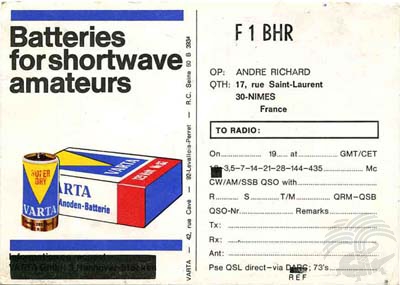 Carte QSL F1BHR, galerie F5AD
