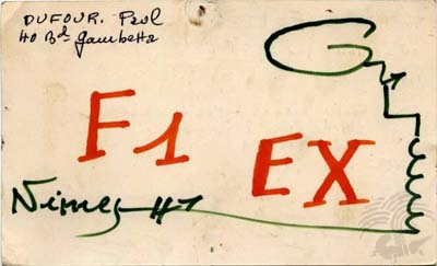 Carte QSL F1EX, galerie F5AD