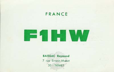 Carte QSL F1HW, galerie F5AD