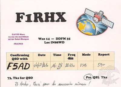 Carte QSL F, galerie F5AD