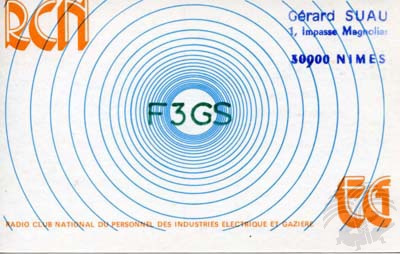 Carte QSL F3GS, galerie F5AD