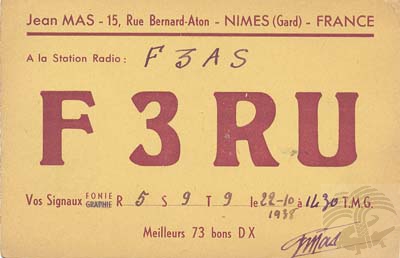 Carte QSL F3RU, galerie F5AD