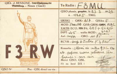 Carte QSL F3RW, galerie F5AD