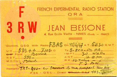 Carte QSL F3RW, galerie F5AD