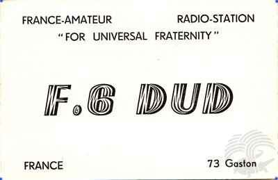 Carte QSL F6DUD, galerie F5AD