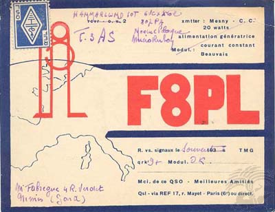 Carte QSL F8PL, galerie F5AD