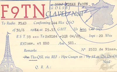 Carte QSL F9TN, galerie F5AD